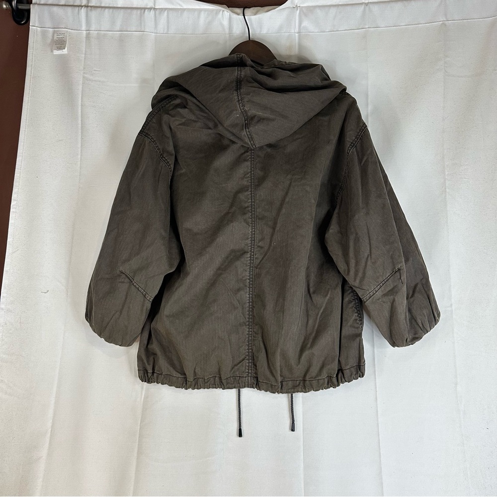 FREE PEOPLE Women’s Size S Jacket Coat Oversized Cotton Drawstring Waist - Picture 13 of 16